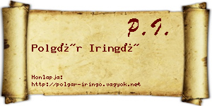 Polgár Iringó névjegykártya